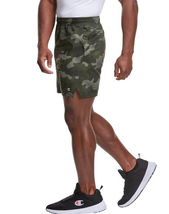 Champion Sport Print No Liner Shorts Herr Camo | 7105832-LX