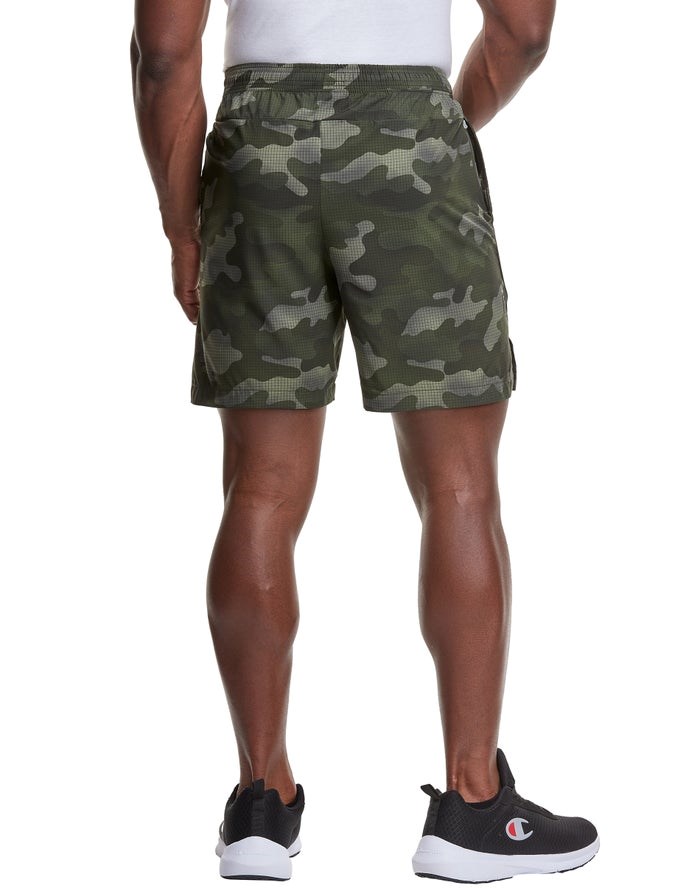 Champion Sport Print No Liner Shorts Herr Camo | 7105832-LX