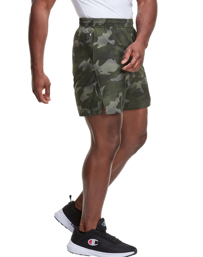 Champion Sport Print No Liner Shorts Herr Camo | 7105832-LX