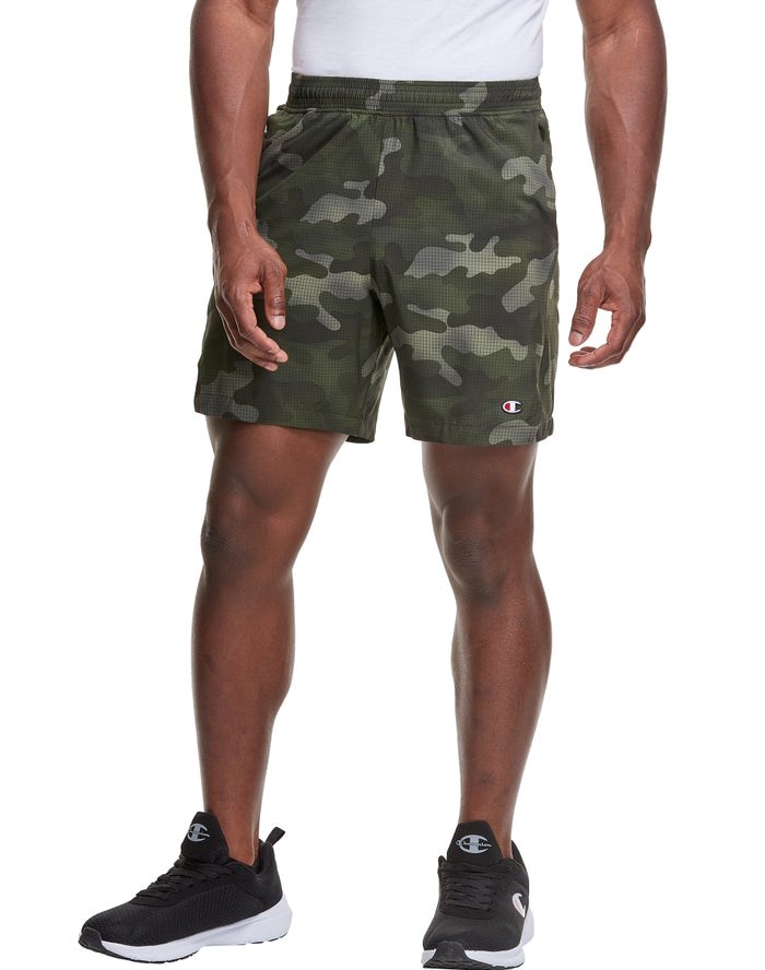 Champion Sport Print No Liner Shorts Herr Camo | 7105832-LX