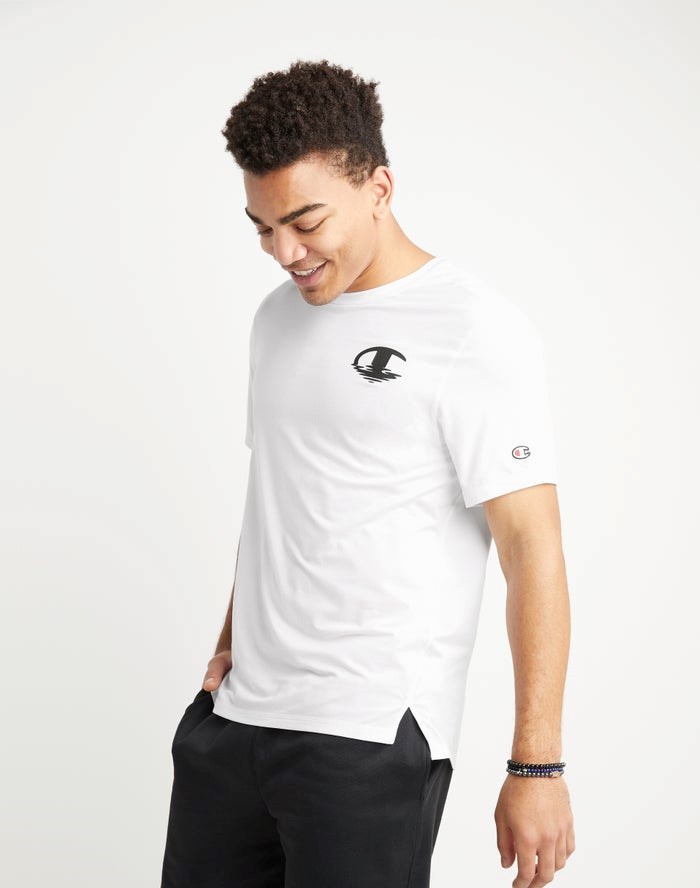 Champion Sport Ripple Effect T-shirt Herr Vita | 4938257-KD