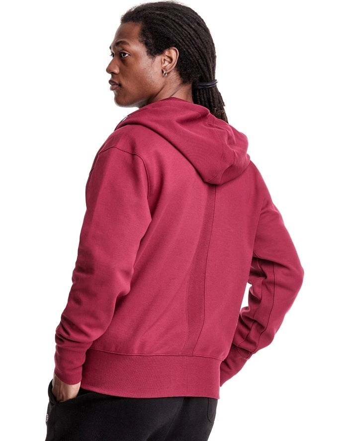 Champion Tech Weave Full Zip Script Logo Hoodie Herr Röda | 2604371-BX