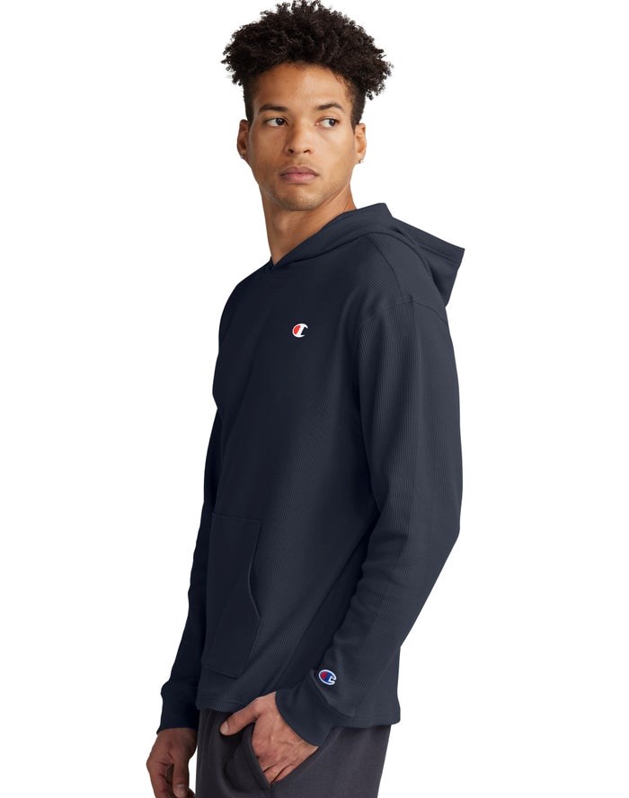 Champion Waffle Hoodie Herr Marinblå | 7924138-IC