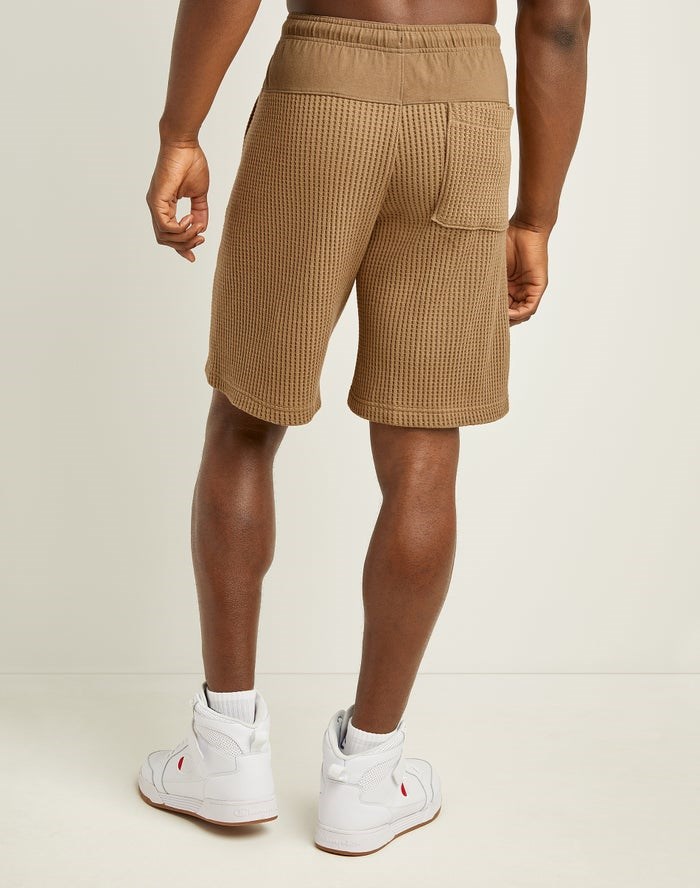 Champion Waffle Shorts Herr Khaki | 4612078-ON