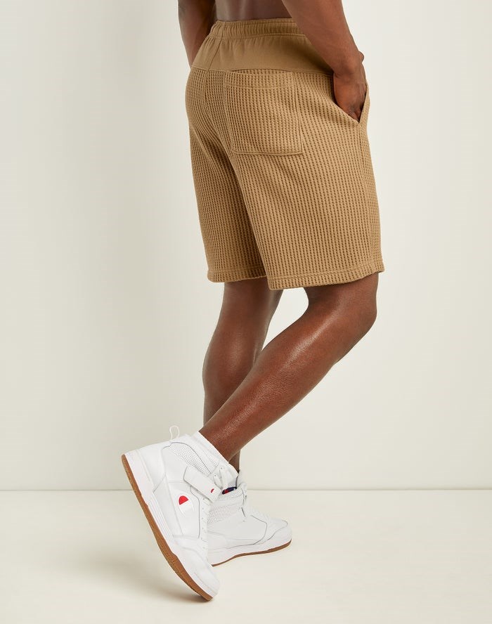 Champion Waffle Shorts Herr Khaki | 4612078-ON